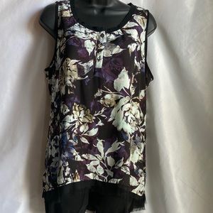 Simply Vera Floral Tank Top Size Large